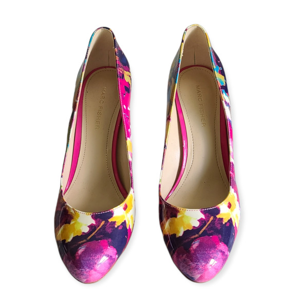 Marc Fisher Women's Pumps Floral Slip On Heel Size 7.5 M - Picture 2 of 6